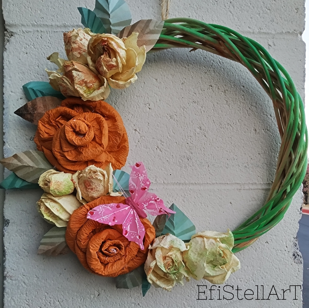 Vintage style bohemian farm house handmade wreath